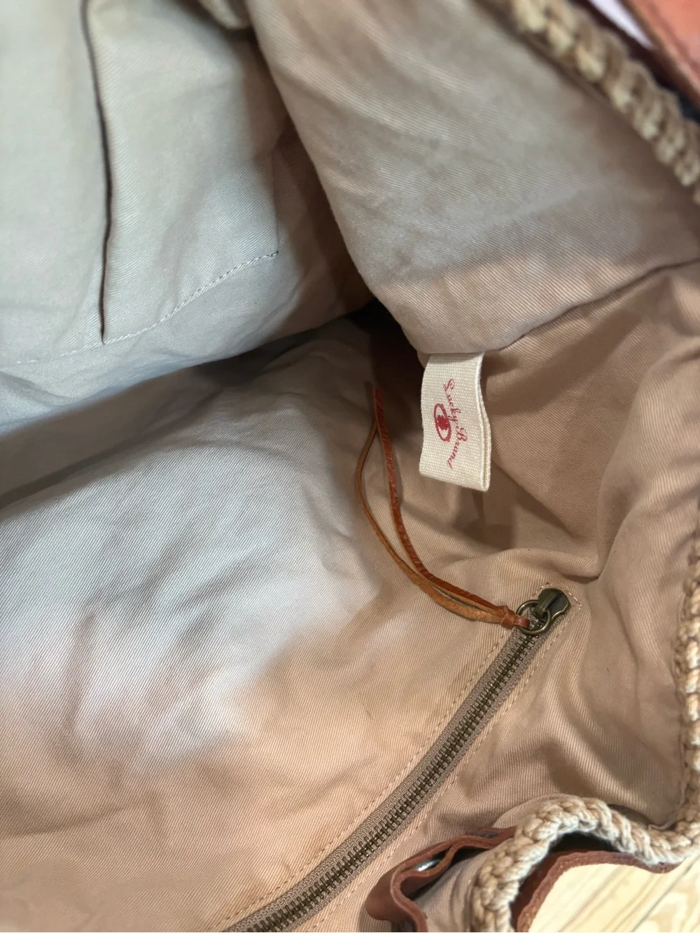 Lucky Brand Vintage Boho Crochet & Leather Shoulder Bag Tote